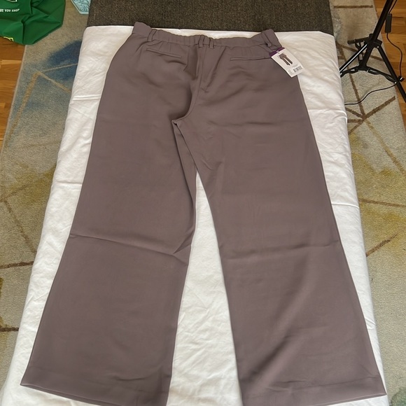NWT DKNY Women's Taupe Pants sz 14 Elasticized Back wide leg - Picture 5 of 7